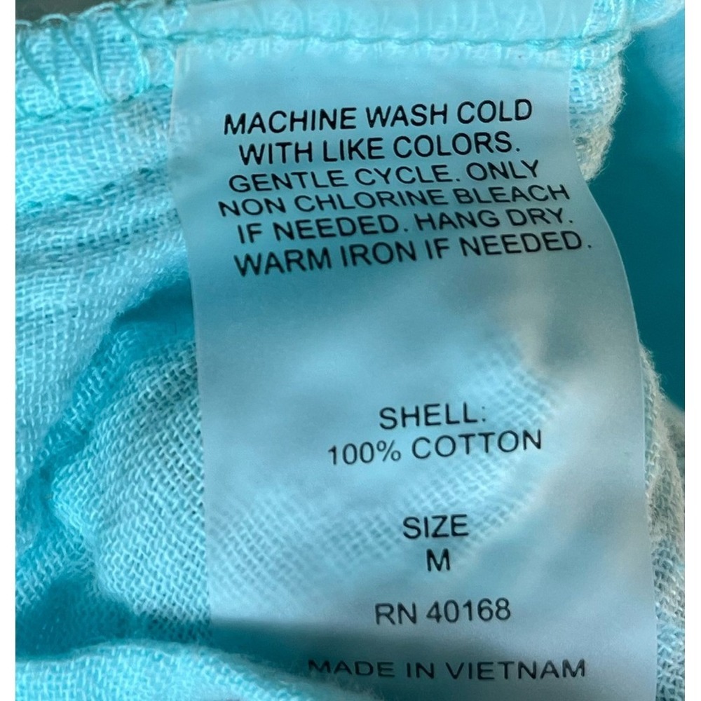 Vitamin A Aqua Blue Cotton Gauze High Rise Cover Up Shorts Womens Medium NWT - Picture 6 of 9
